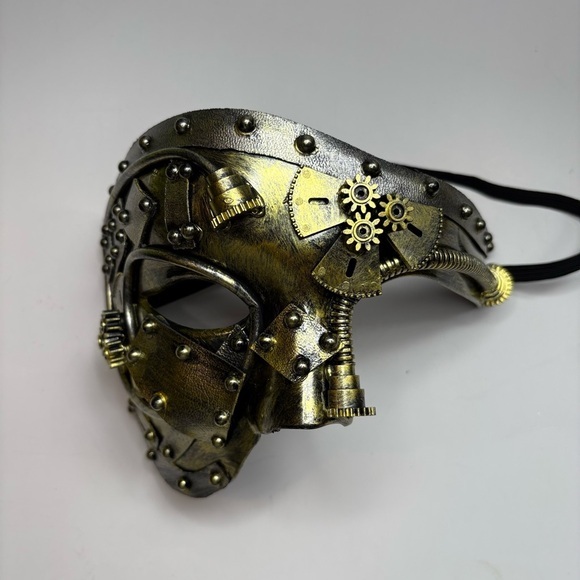 … Other - Steampunk Half Face Mask - Gold and Black